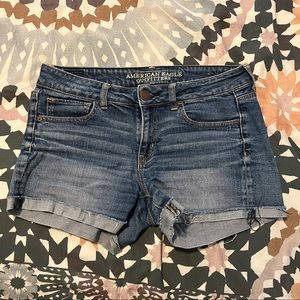 Cuffed Denim Shorts
